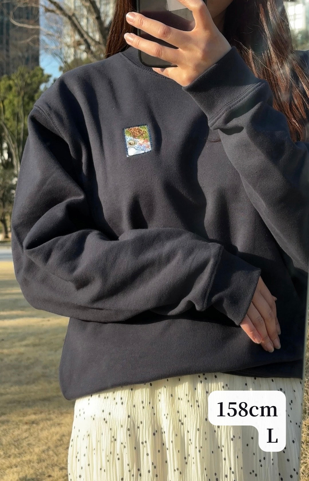 ドーナッツを狙うわんこ（スウェット）