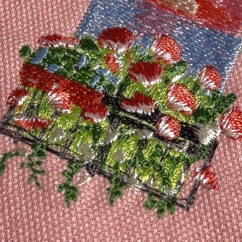 夕日のベランダ