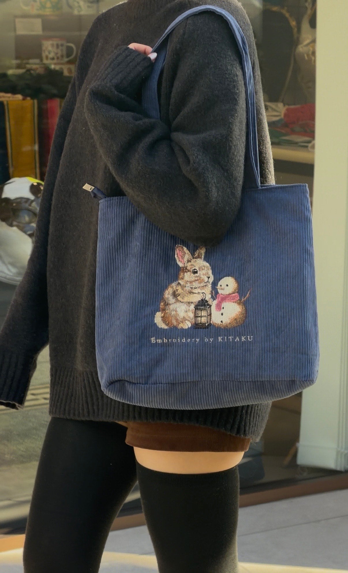 雪うさぎのトートバッグ