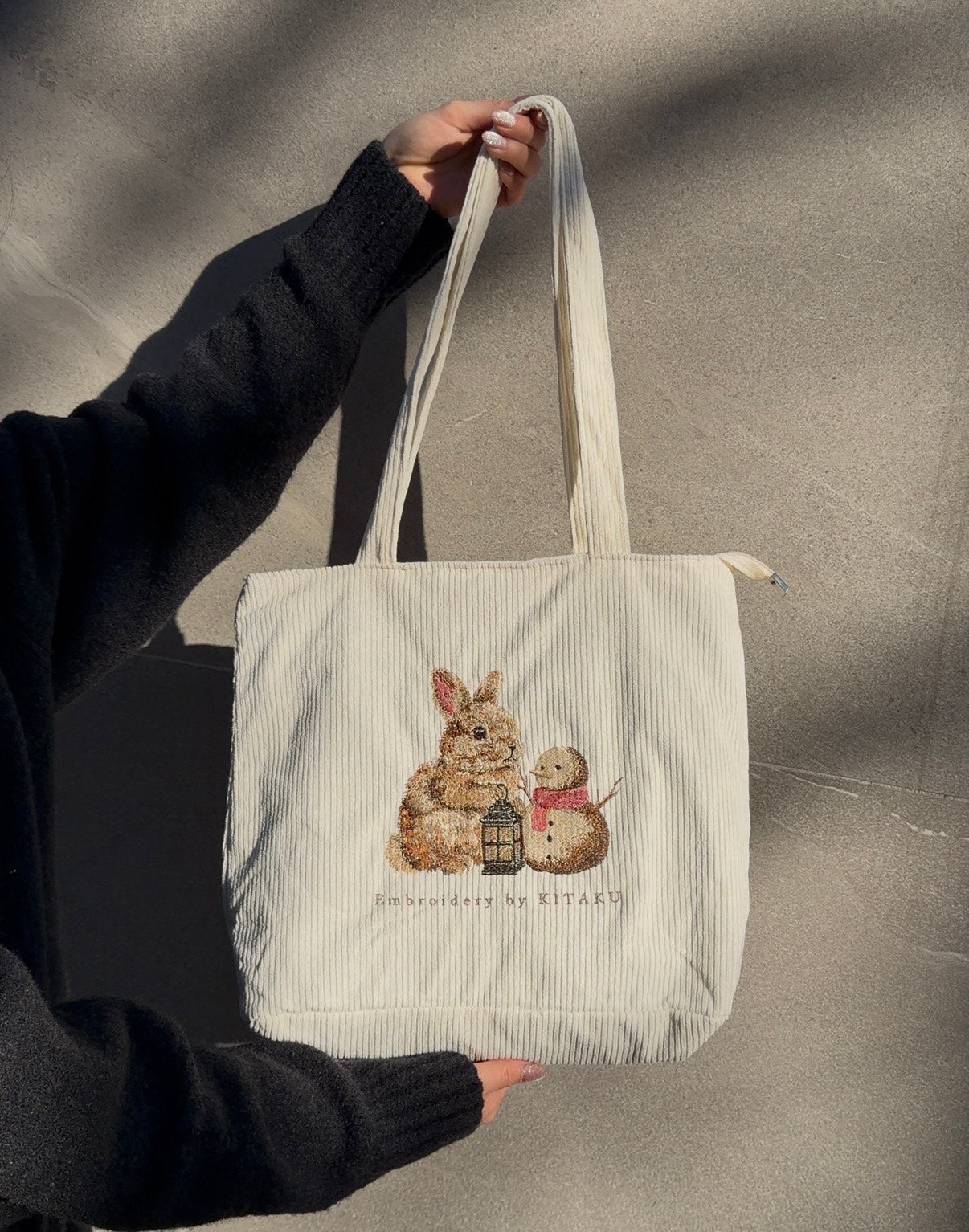 雪うさぎのトートバッグ