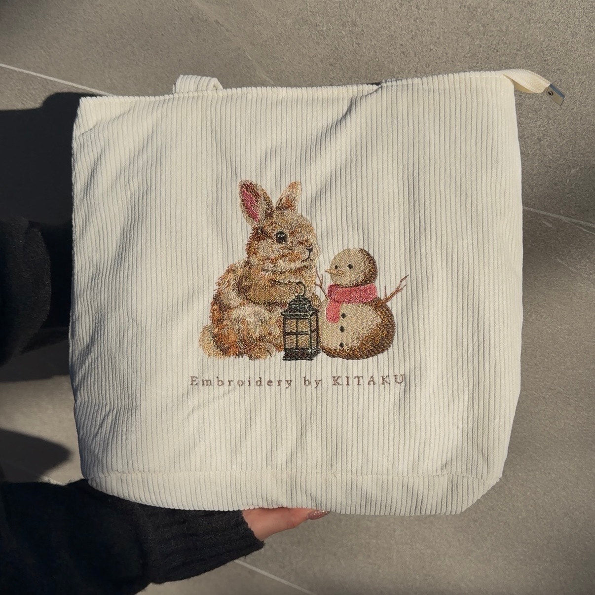 雪うさぎのトートバッグ