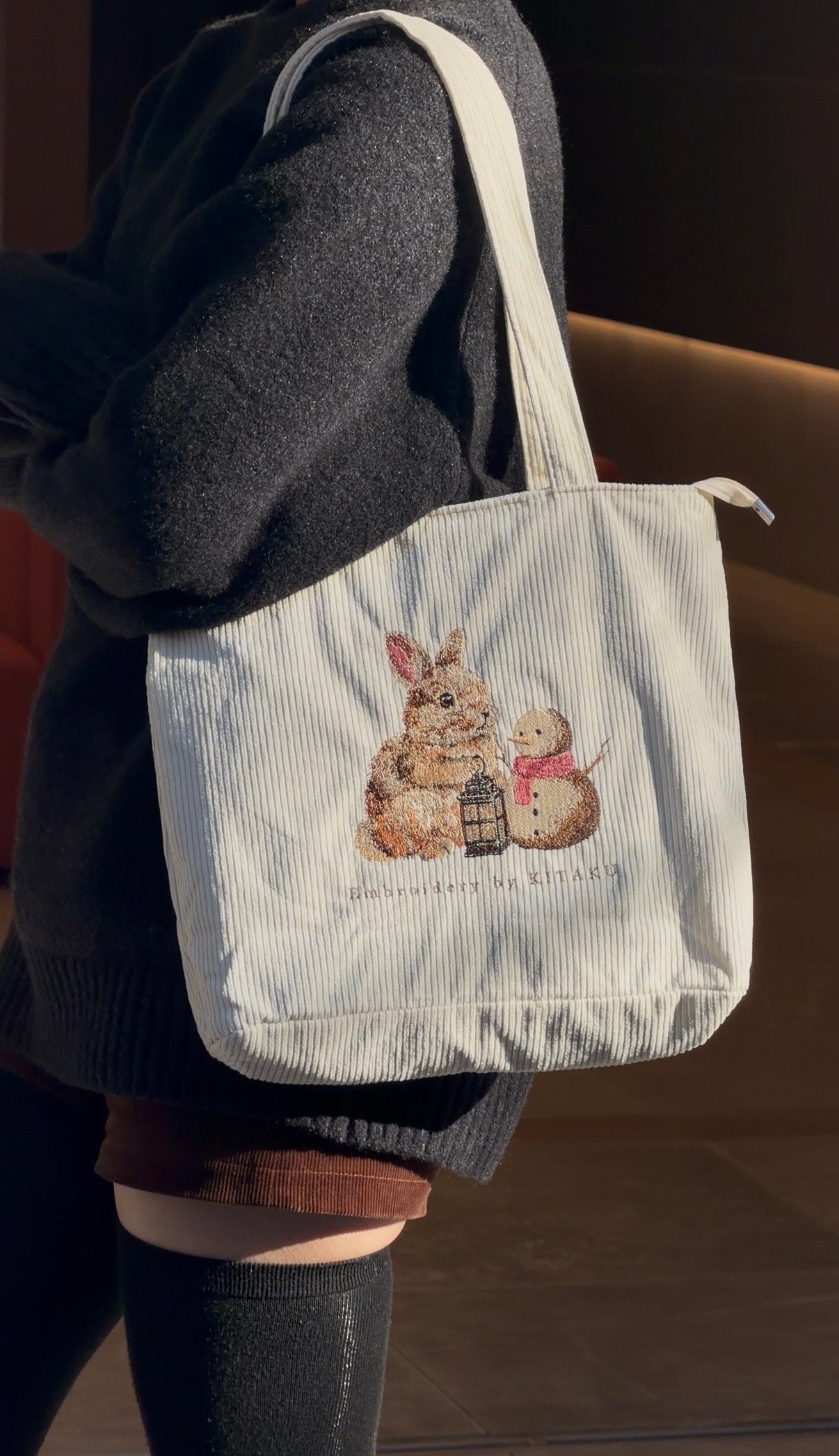 雪うさぎのトートバッグ