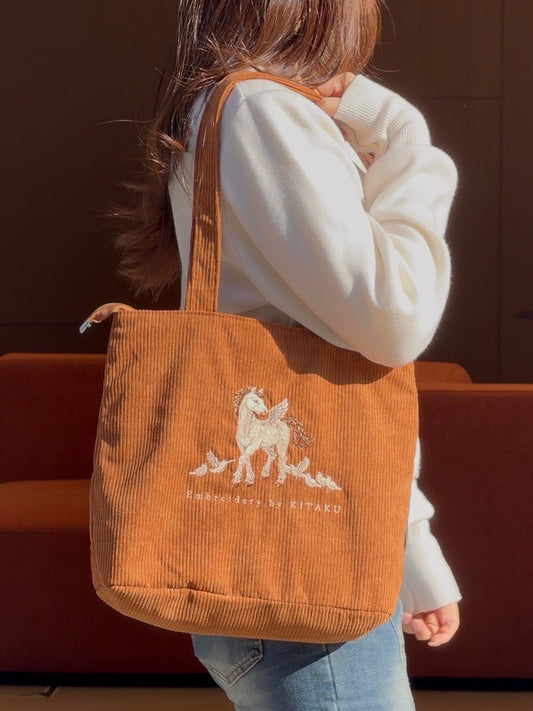 小鳥と白馬のトートバッグ