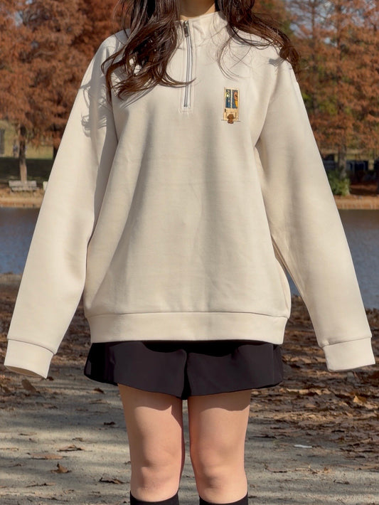 帰りを待つわんこのハーフジップ