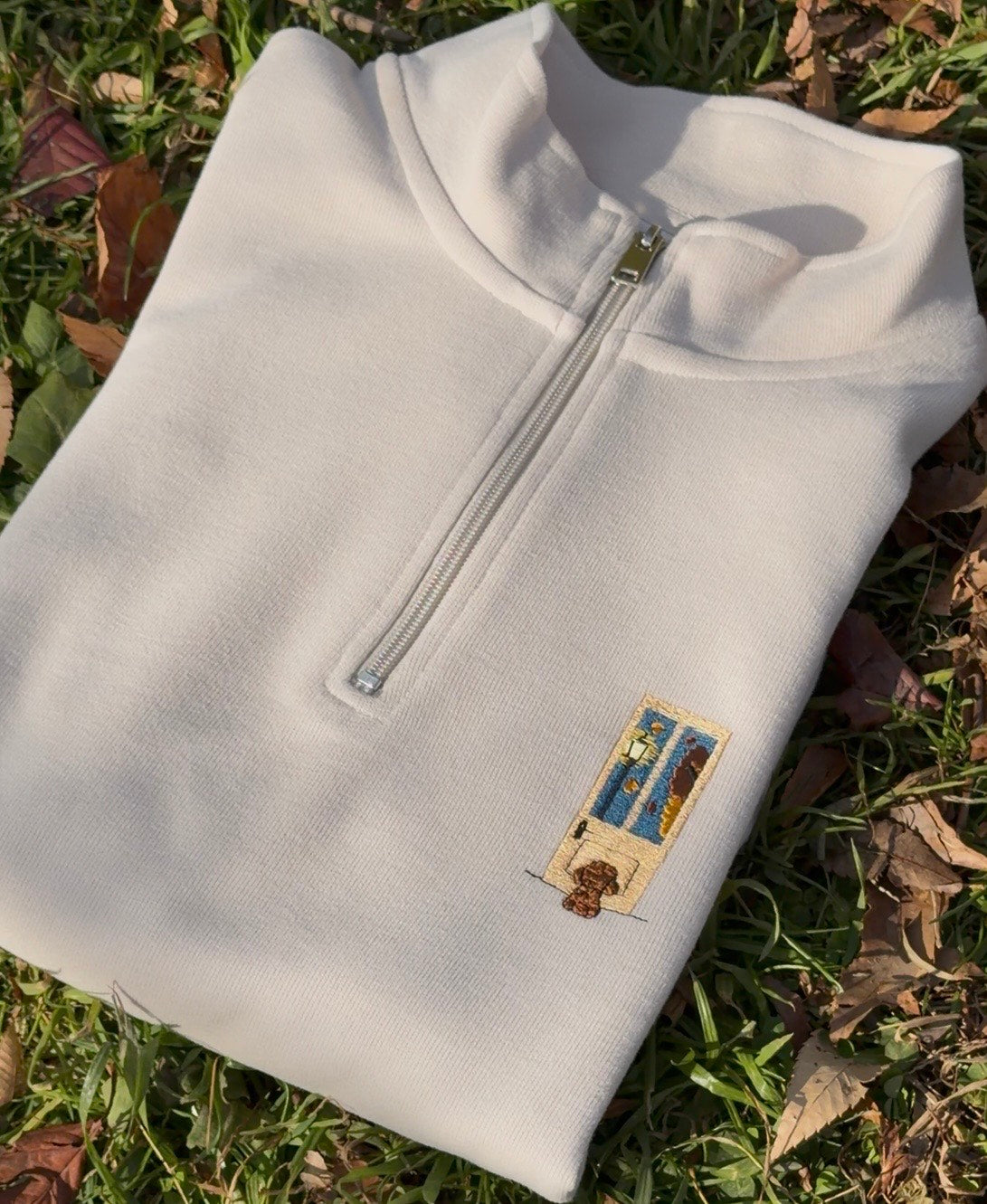 帰りを待つわんこのハーフジップ