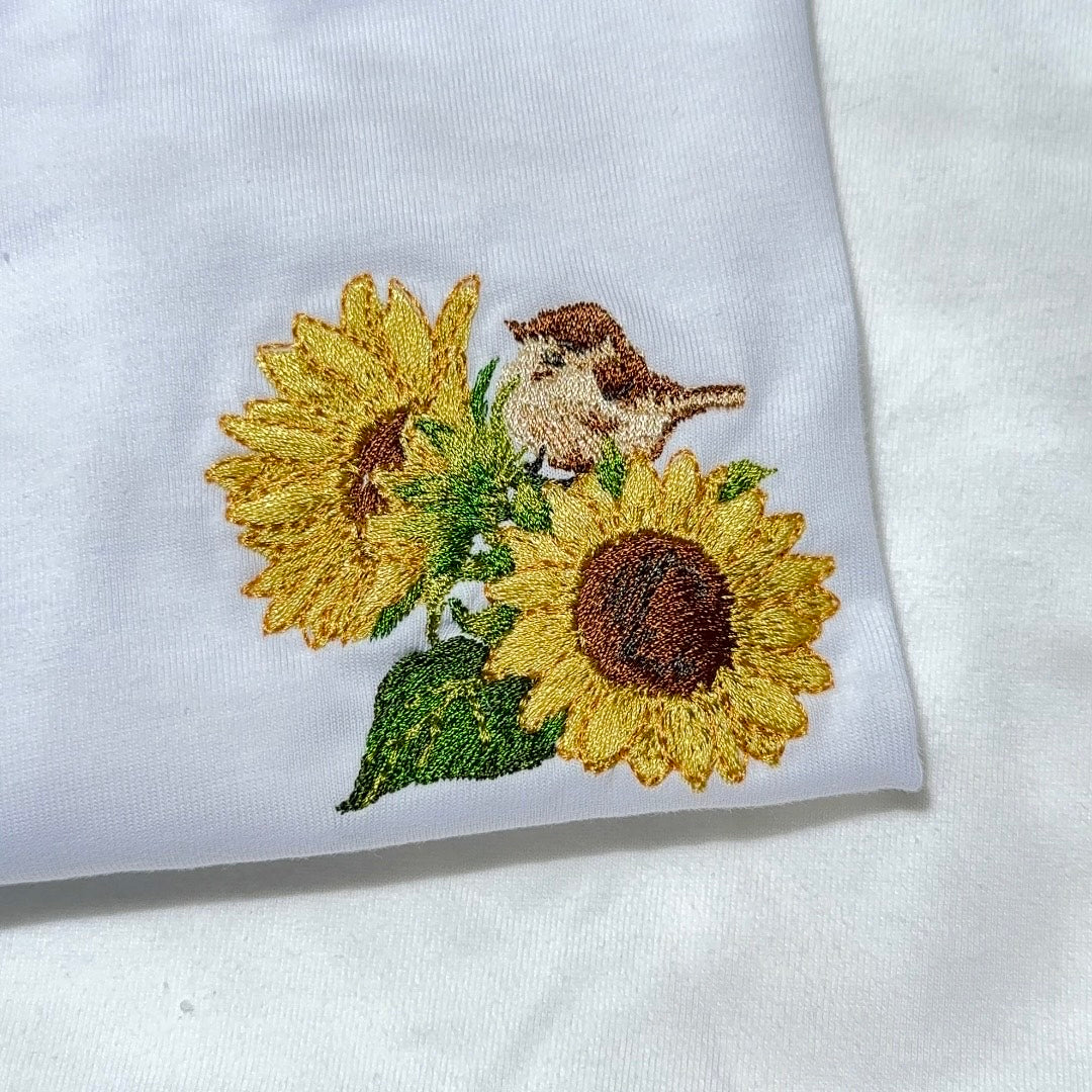 【新作】ひまわりと雀