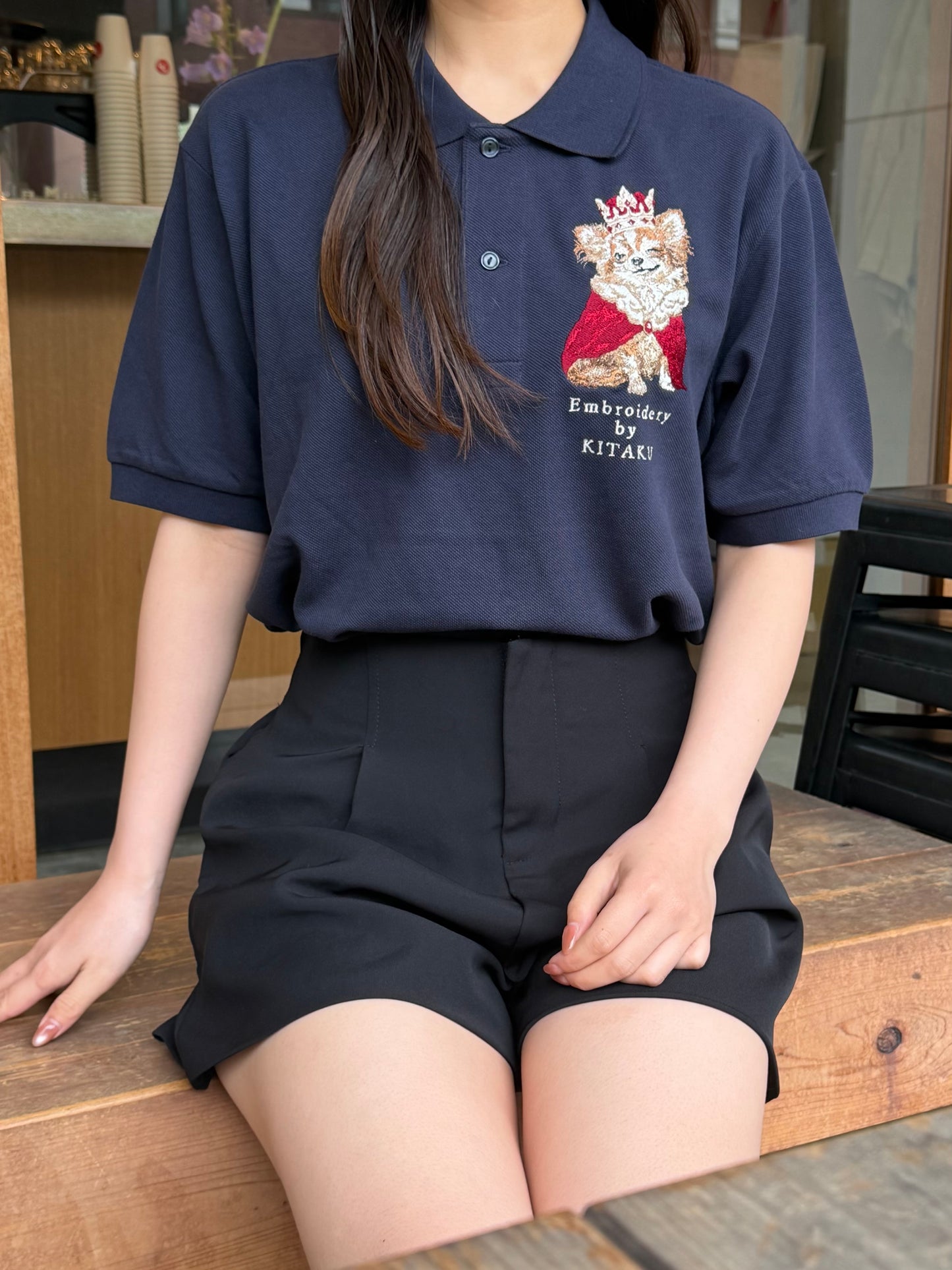 王様チワワのポロシャツ